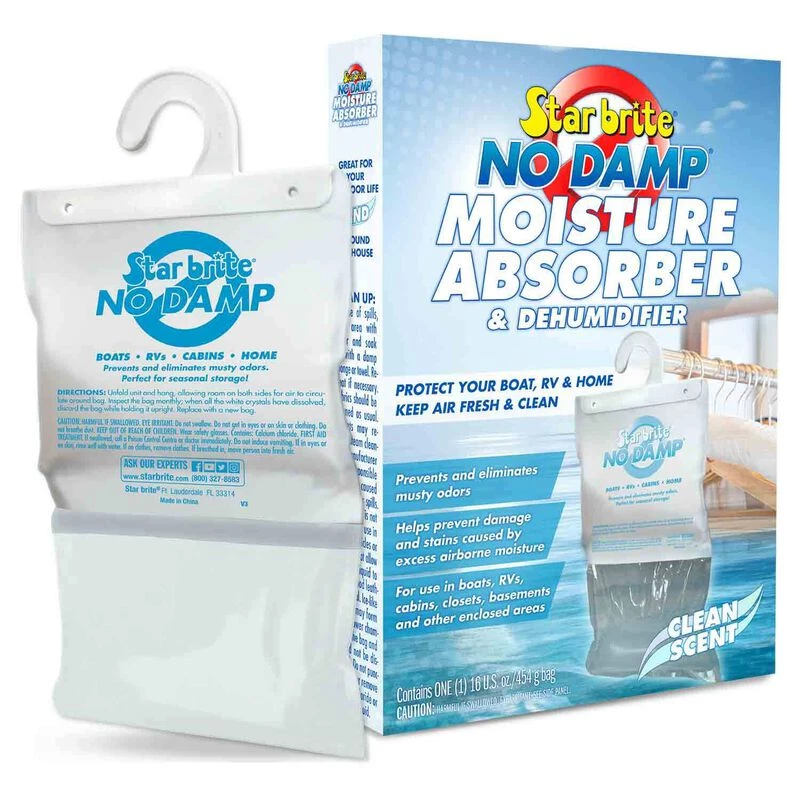STAR BRITE No Damp Hanging Moisture Absorber & Dehumidifier Bag, 16 oz. 3 STAR BRITE No Damp Hanging Moisture Absorber & Dehumidifier Bag, 16 oz.